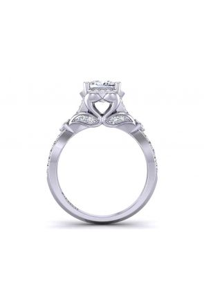 Infinity Twisted shank infinity vintage style Princess halo 5.4mm engagement ring 1307T 