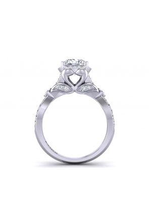 Infinity Twisted shank infinity vintage style round halo 5.4mm engagement ring 1307V 