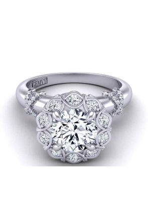  Victorian flower halo diamond engagement ring 1309FL-C 