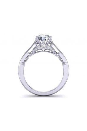  Intricate 4-prong solitaire contemporary cathedral 2.6mm engagement ring 1470SOL-D 