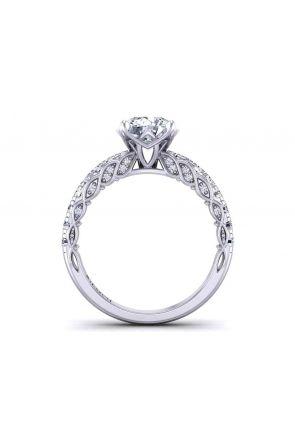 Nature-Inspired Heirloom custom designed Split U-cut Pavé diamond Pavé 2.9mm ring 1509S-K 