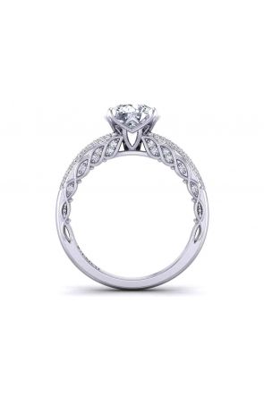 Nature-Inspired 3-row  micro-Pavé 4-prong elegant profile 2.8mm ring 1509S-Q 