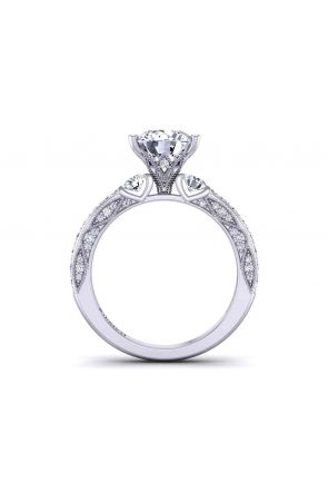 Three-Stone Tension set Modern vintage style  3-stone 2.8mm engagement ring 1510T-E 