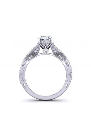  Infinty band floral inspired prong set modern vintage   4.2mm engagement ring 1529X-H 