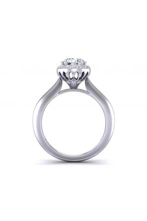  Minimalist artisan solitaire halo round 3.3mm engagement ring 1538SOL-A 