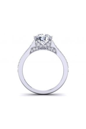  Butterfly inspired micro pavé two-row diamond engagement ring BUTTERFLY-1263-B 