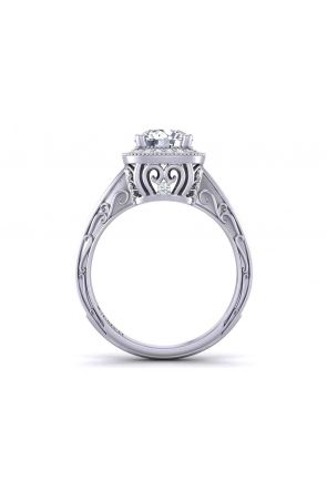  pavé channel edwardian style diamond engagement ring setting HEIR-1129-F 