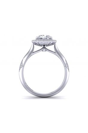 Engagement Rings Unique band solitaire flower halo diamond engagement setting HEIR-1539-HF 