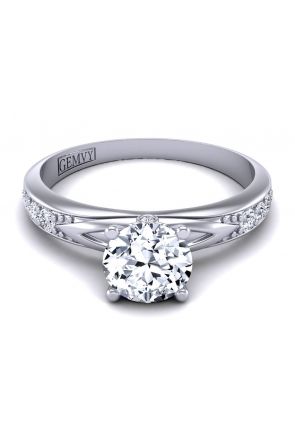 Modern Unique milgrain encrusted pavé diamond ring PP-1173-B 