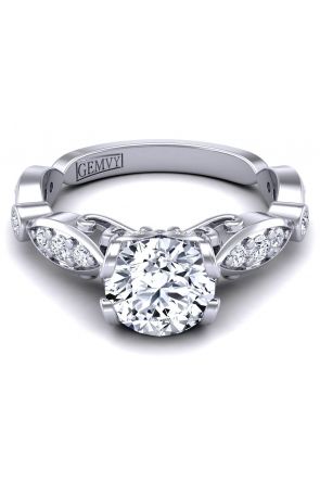 Nature-Inspired Bezel shank custom modern vintage style ring.PP-1247-A 