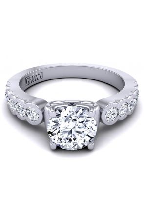 Modern Unique channel set artistic diamond engagement ring SW-1440-F 