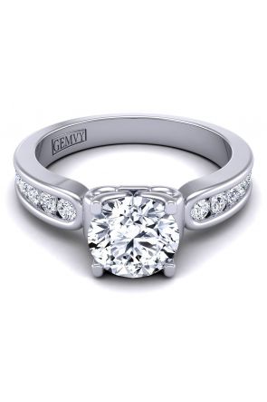 Modern Round custom channel set diamond engagement ring SW-1440-H 