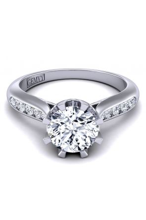Modern Petite channel set one-of-a-kind diamond engagement ring SW-1450-J 