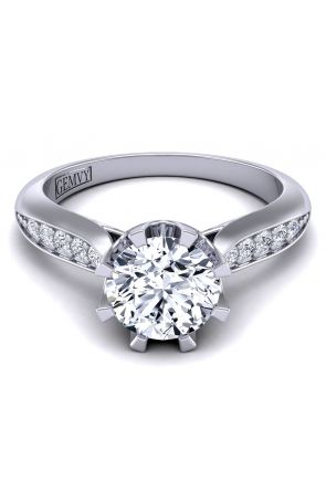  Petite tapered pavé custom diamond ring SW-1450-L 