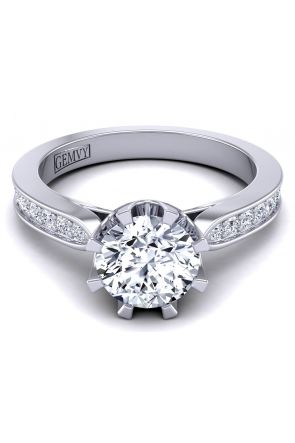 Tapered channel pavé petite diamond engagement ring SW-1450-P 