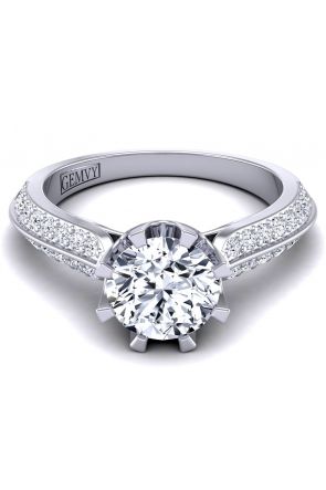 Modern Two row pavé designer diamond engagement ring SW-1450-Q 