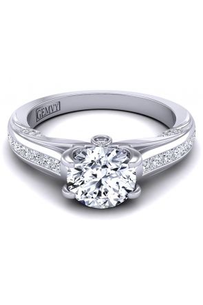  Custom designed Princess channel set diamond engagement ring SWAN-1436-D 