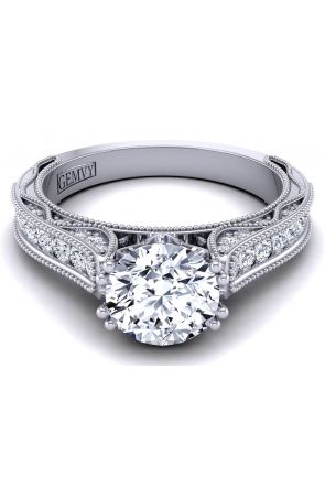  Channel set antique style diamond engagement ring setting WIST-1529-SB 