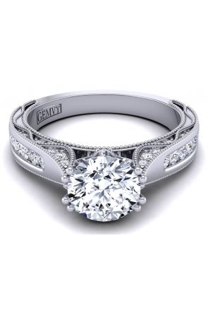  Custom channel set modern diamond engagement ring setting WIST-1529-SD 