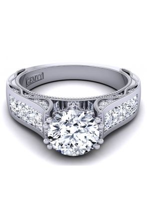 Channel Set Bold Princess channel set diamond engagement ring setting WIST-1529-SF 