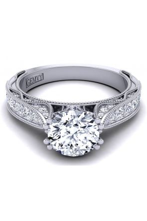  Half band tapered unique pavé-set diamond engagement ring WIST-1529-SM 