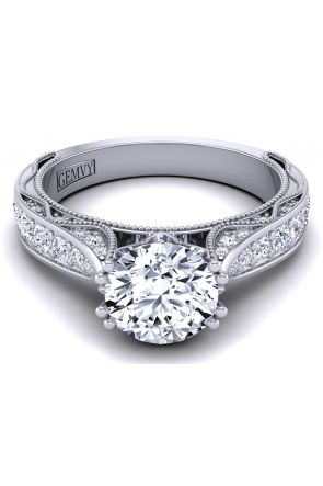 Nature-Inspired Bold beautiful bespoke diamond wedding ring setting WIST-1529-SP 