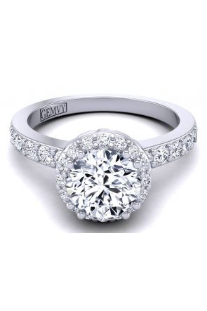 Modern Petite Halo micro pavé diamond engagement Ring WIST-1538-A 