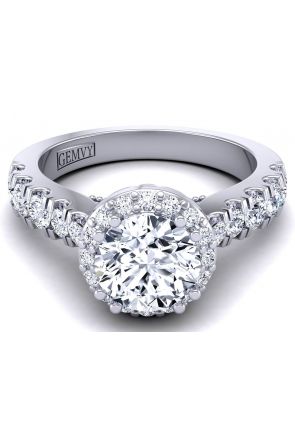  Scalloped pavé halo diamond engagement WIST-1538-J 
