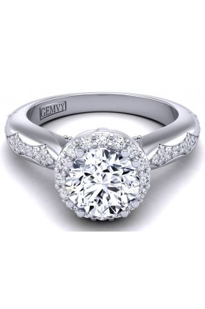 Floral Halo Custom designed floral halo engagement ring WIST-1538-N 
