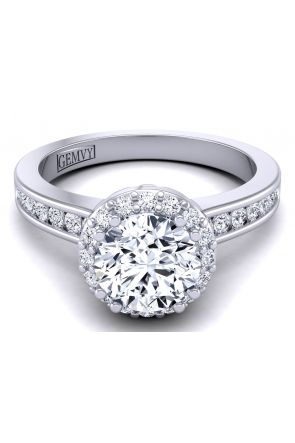 Channel Set Petite round channel set diamond halo engagement ring WIST-1538-Q 