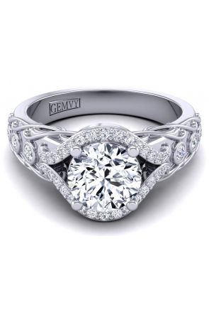 Victorian Pave Engagement Ring AUTM-1317H-AH 