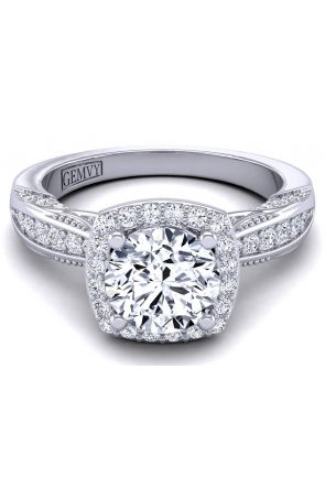  Edwardian style vintage halo engagement ring HEIR-1140-B 