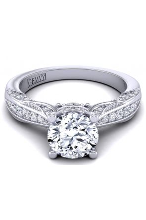  Edwardian vintage style pavé engagement ring setting  HEIR-1140S-BS 