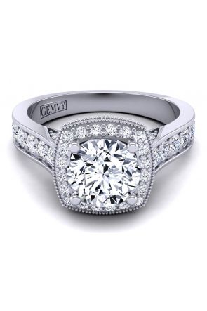 Simple Minimalist Bold diamond band cathedral engagement setting HEIR-1476-C 