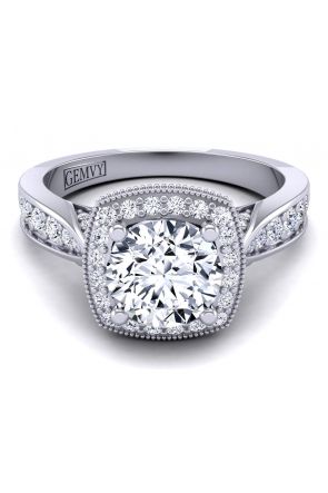 Simple Minimalist Designer Unique modern engagement custom diamond ring. HEIR-1476-J 