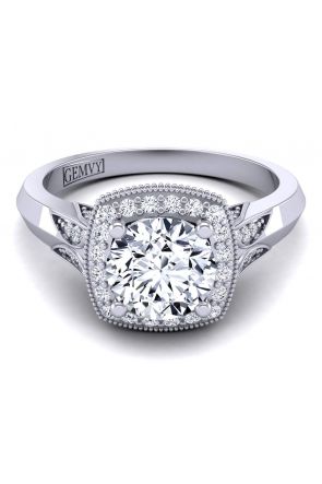  Unique modern halo diamond engagement ring HEIR-1476-L 