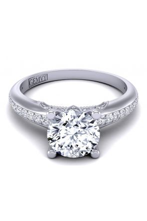  Unique petite princess inspired pavé wedding ring PR1470-4 