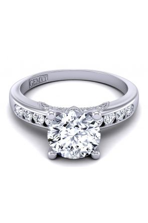 Channel Set Minimalist simple designer diamond engagement ring PR1470-8 