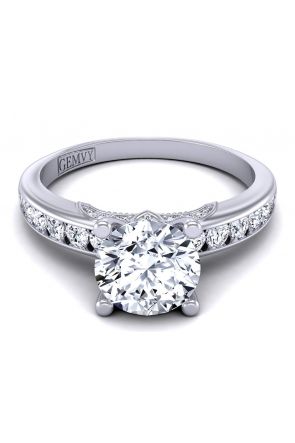 Simple Minimalist Channel set designer diamond engagement ring  PR1470-10 