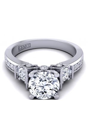Three-Stone Modern 3-Stone designer diamond ring TLP3-1200-A3 