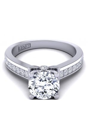 Engagement Rings Simple modern designer solitaire pavé engagement ring TLP-1200S-AS 