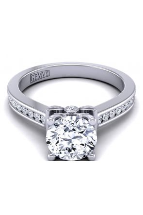 Engagement Rings 2.3mm band petite modern designer diamond setting TLP-1200S-FS 