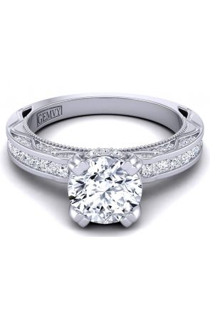 Nature-Inspired Princess cut channel set modern designer diamond ring WIST-1510S-PS 