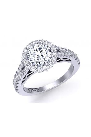 Split Shank Split shank cathedral halo diamond engagement ring Mariposa-HA 