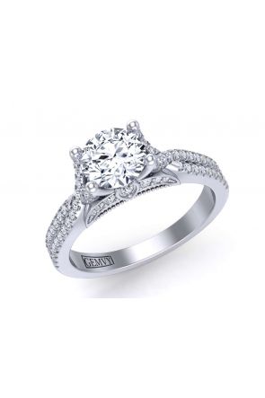  Twisted shank floating solitaire diamond engagement ring PR-1470CS-B 