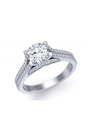  Double row split shank designer diamond engagement ring PR-1470CS-C 