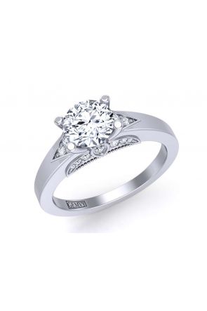 Engagement Rings Modern minimalist diamond solitaire engagement ring PR-1470CS-E 