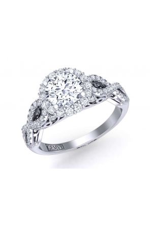  Infinity twist halo pavé diamond engagement ring TEND-1180-HK 