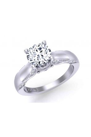 Solitaire Edwardian style milgrain solitaire custom engagement 2.9mm ring 1140SOL-B 