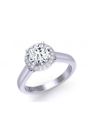 Solitaire Exquisite 4-prong solitaire halo engagement 2.6mm ring 1200SOL-A 